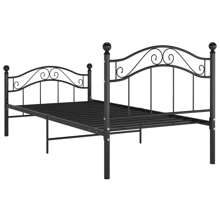 Bedframe metaal zwart 90x200 cm