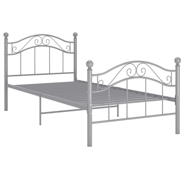 Bedframe metaal grijs 100x200 cm