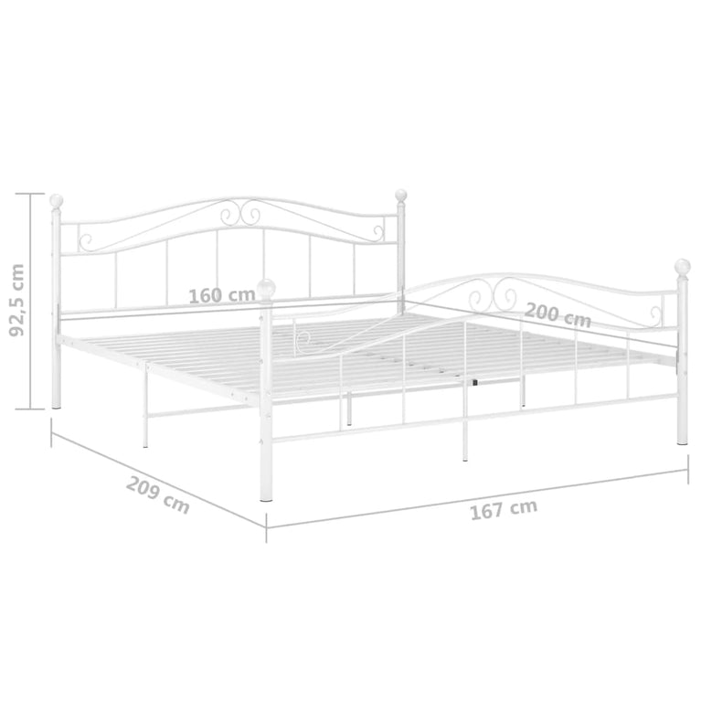 Bedframe metaal wit 160x200 cm