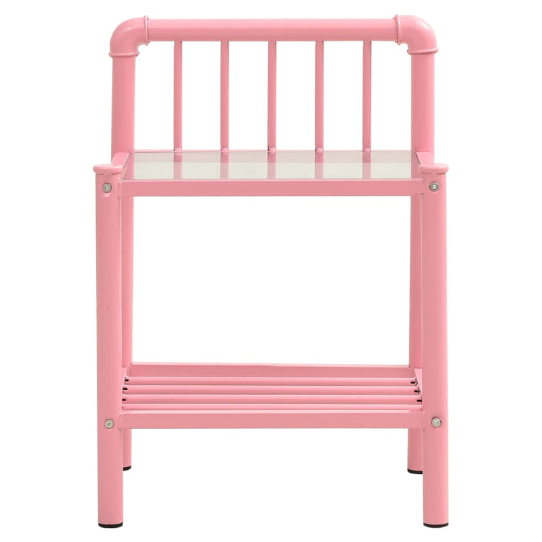 Nachtkastjes 2 st metaal en glas roze en transparant MeubelReus