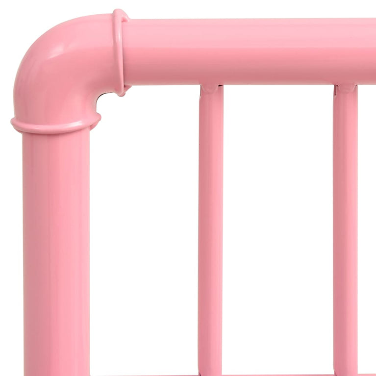Nachtkastjes 2 st metaal en glas roze en transparant MeubelReus
