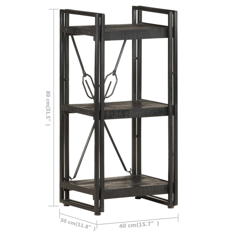 Boekenkast met 3 schappen 40x30x80 cm massief mangohout MeubelReus