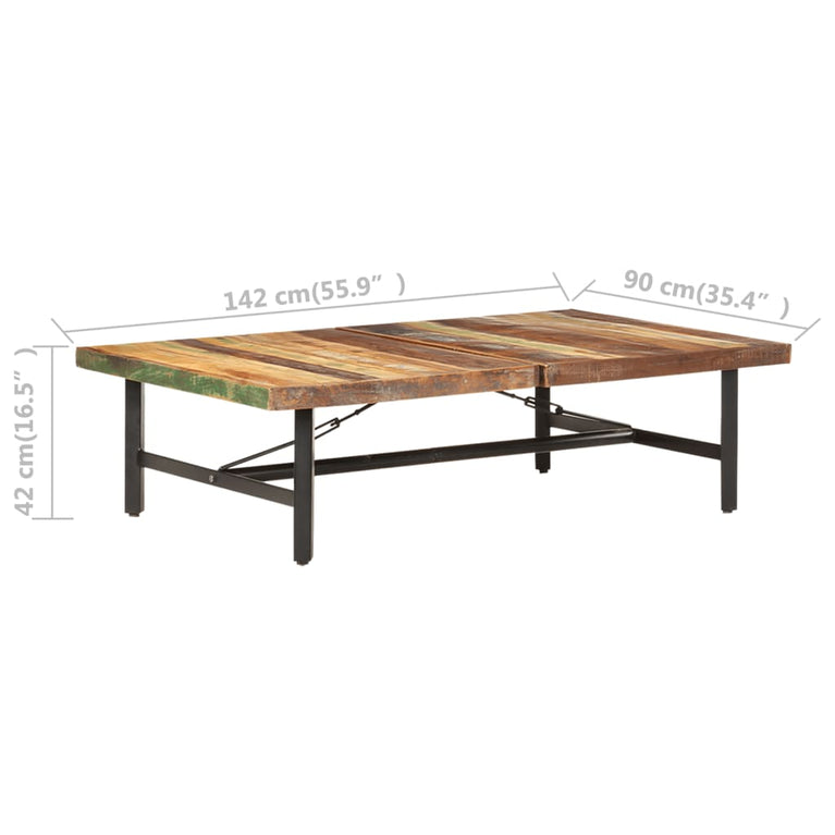 Salontafel 142x90x42 cm massief gerecycled hout MeubelReus
