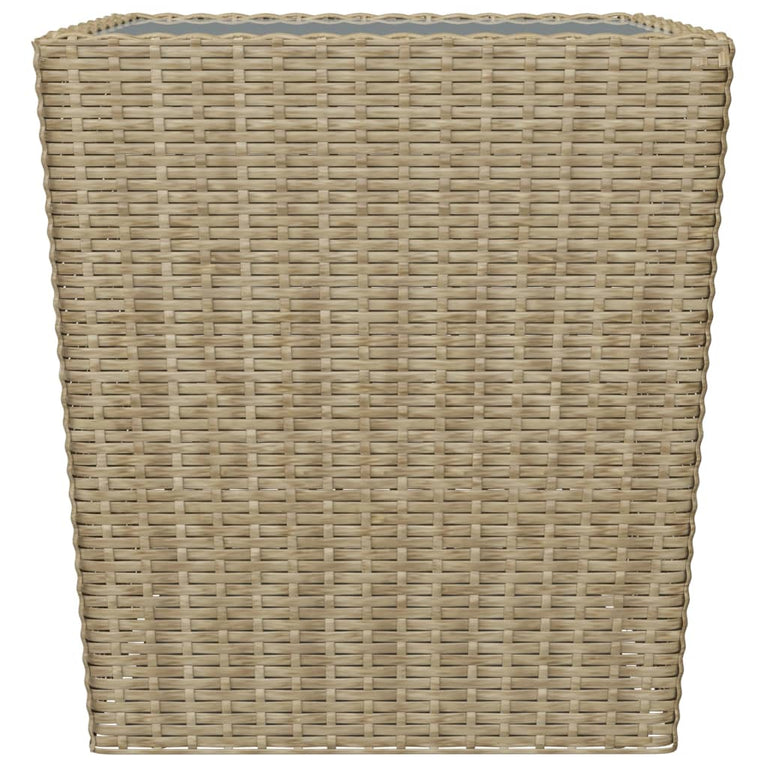 3-delige Bistroset poly rattan en gehard glas beige MeubelReus