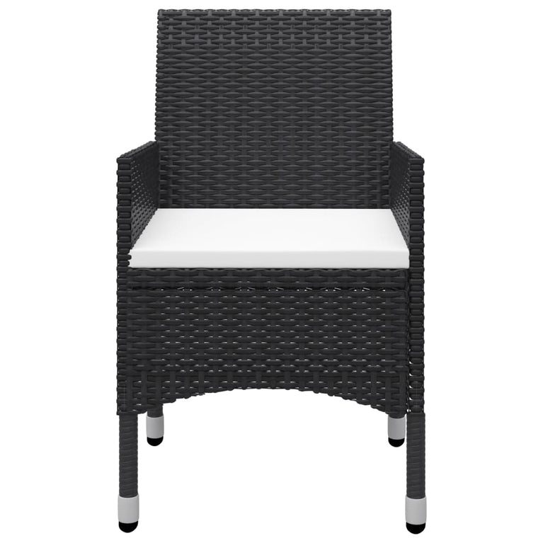 3-delige Bistroset poly rattan en acaciahout zwart MeubelReus