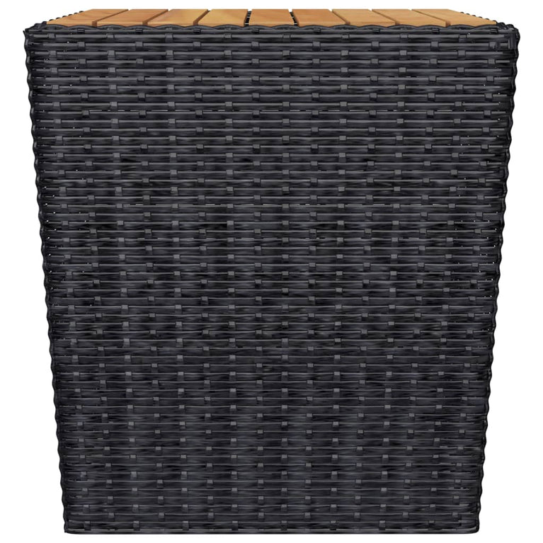 3-delige Bistroset poly rattan en acaciahout zwart MeubelReus