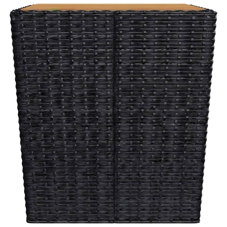 3-delige Bistroset poly rattan en acaciahout zwart MeubelReus