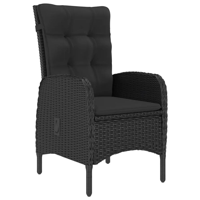 3-delige Bistroset poly rattan en accaciahout zwart MeubelReus