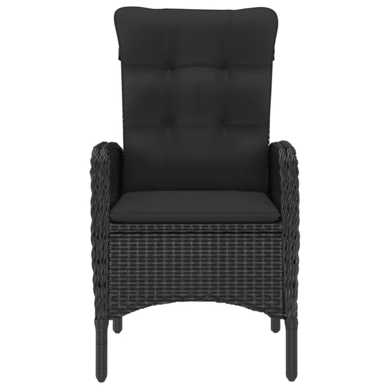 3-delige Bistroset poly rattan en accaciahout zwart MeubelReus