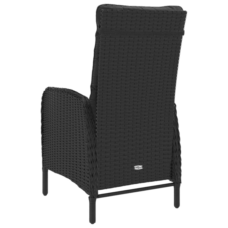 3-delige Bistroset poly rattan en accaciahout zwart MeubelReus