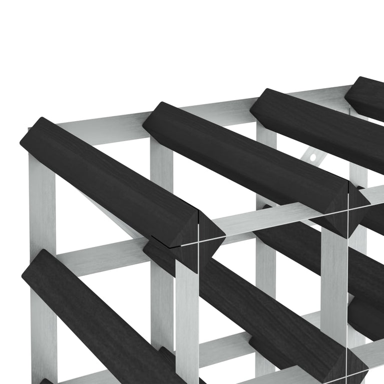 Wijnrek voor 120 flessen massief grenenhout zwart MeubelReus