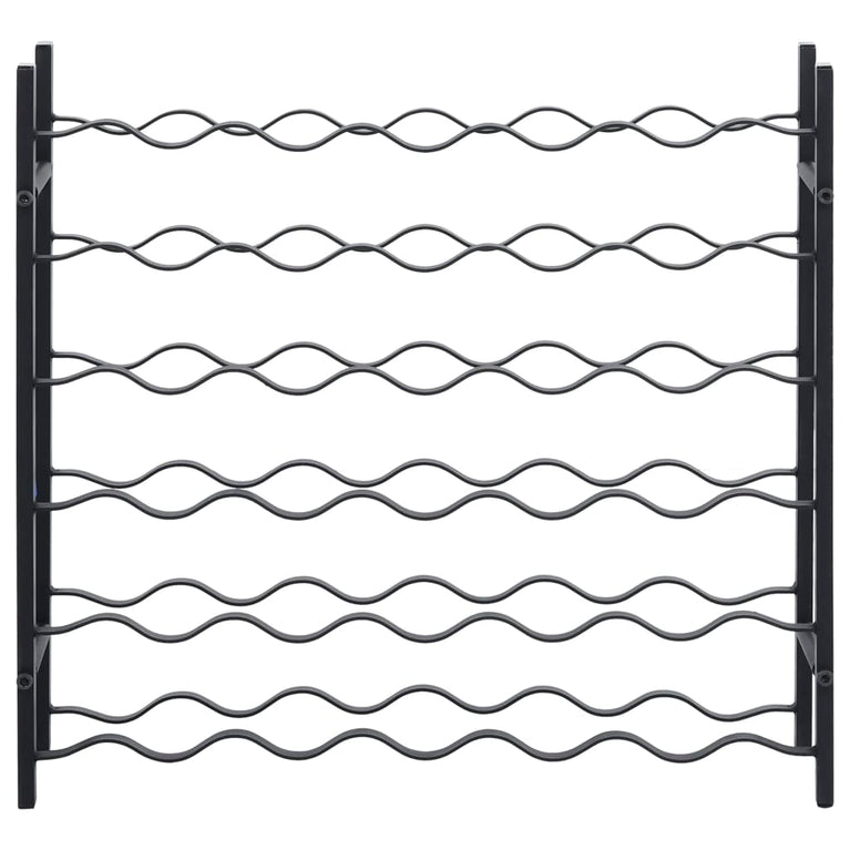 Wijnrek voor 36 flessen ijzer zwart MeubelReus