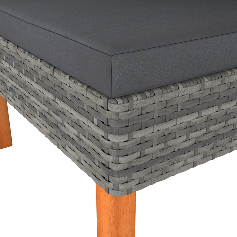 3-delige Loungeset poly rattan en massief eucalyptushout MeubelReus