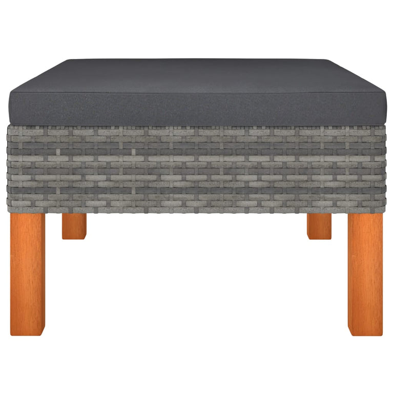 3-delige Loungeset poly rattan en massief eucalyptushout MeubelReus