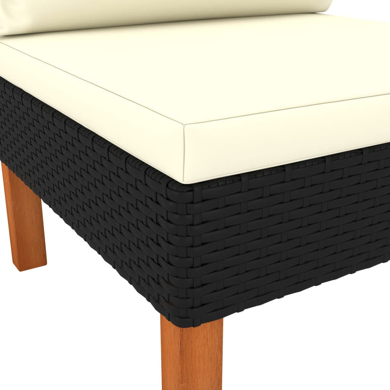 3-delige Loungeset poly rattan en massief eucalyptushout MeubelReus