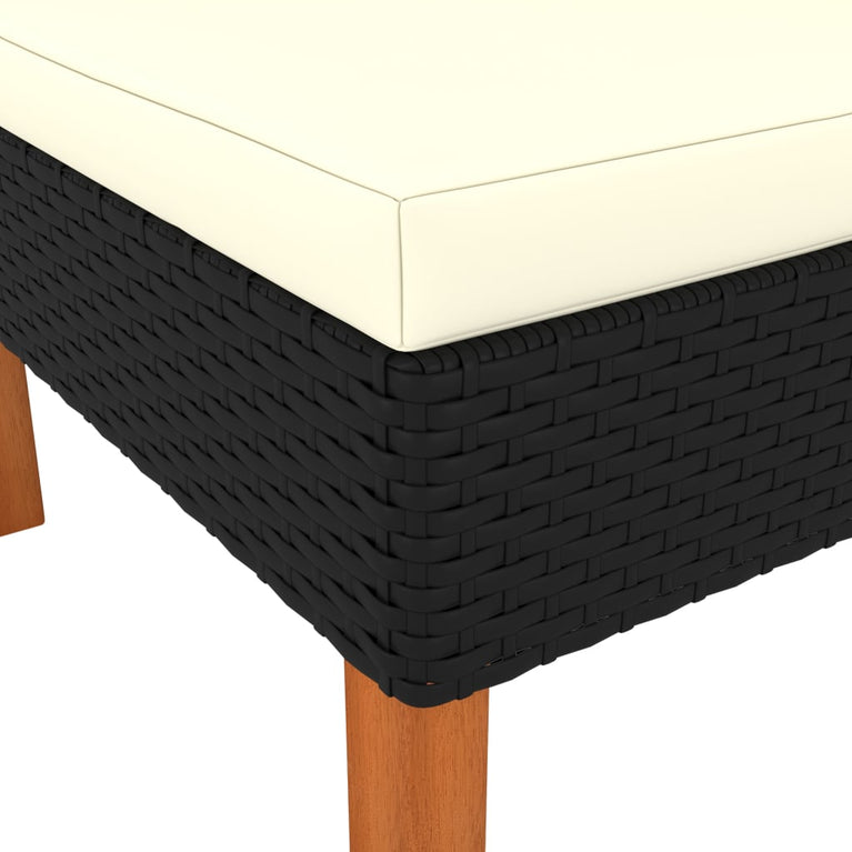 3-delige Loungeset poly rattan en massief eucalyptushout MeubelReus