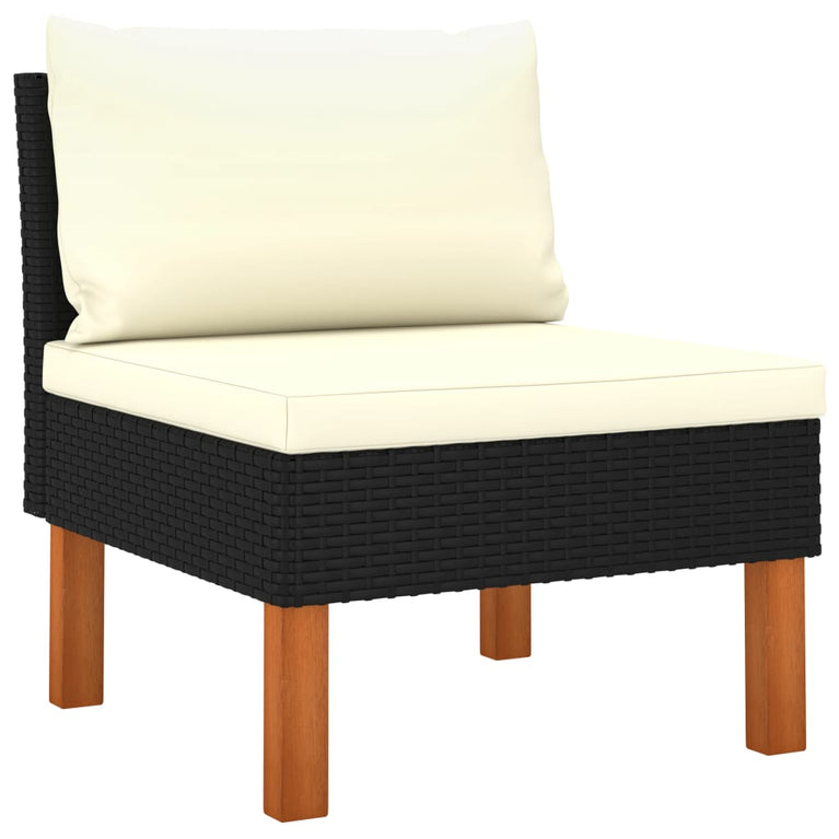 3-delige Loungeset poly rattan en massief eucalyptushout MeubelReus