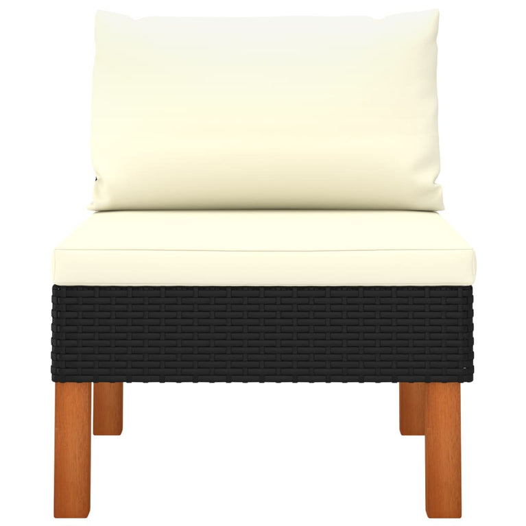 3-delige Loungeset poly rattan en massief eucalyptushout MeubelReus