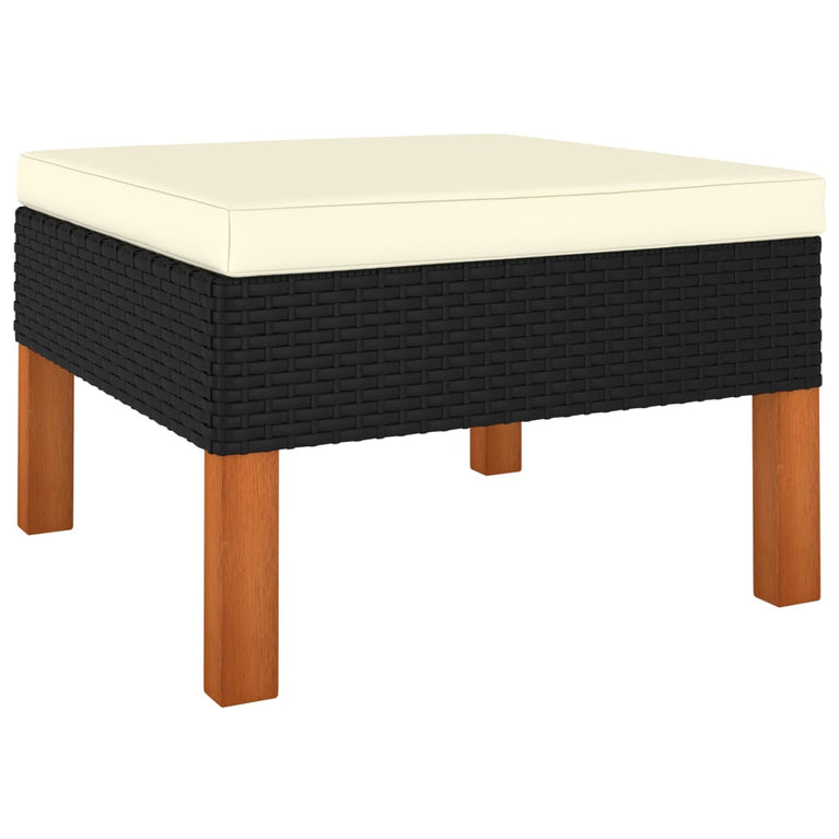 3-delige Loungeset poly rattan en massief eucalyptushout MeubelReus