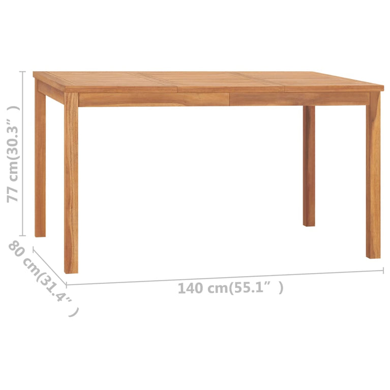 Tuintafel 140x80x77 cm massief teakhout MeubelReus