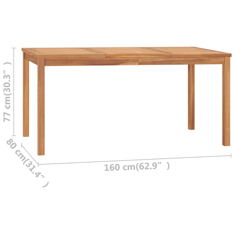 Tuintafel 160x80x77 cm massief teakhout MeubelReus