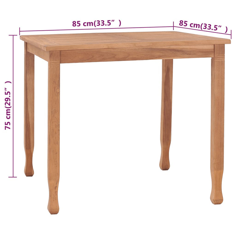 Tuintafel 85x85x75 cm massief teakhout MeubelReus