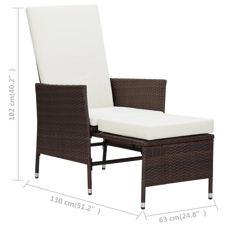 3-delige Loungeset met kussens poly rattan bruin MeubelReus
