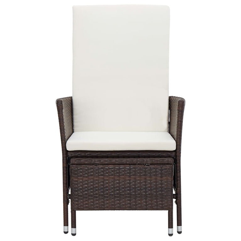 3-delige Loungeset met kussens poly rattan bruin MeubelReus
