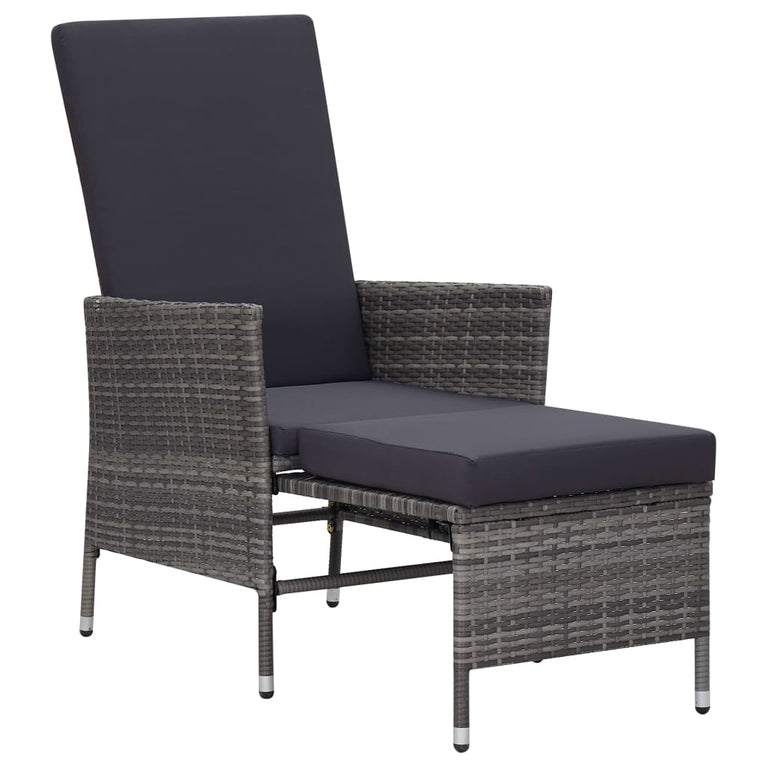 3-delige Loungeset met kussens poly rattan grijs MeubelReus