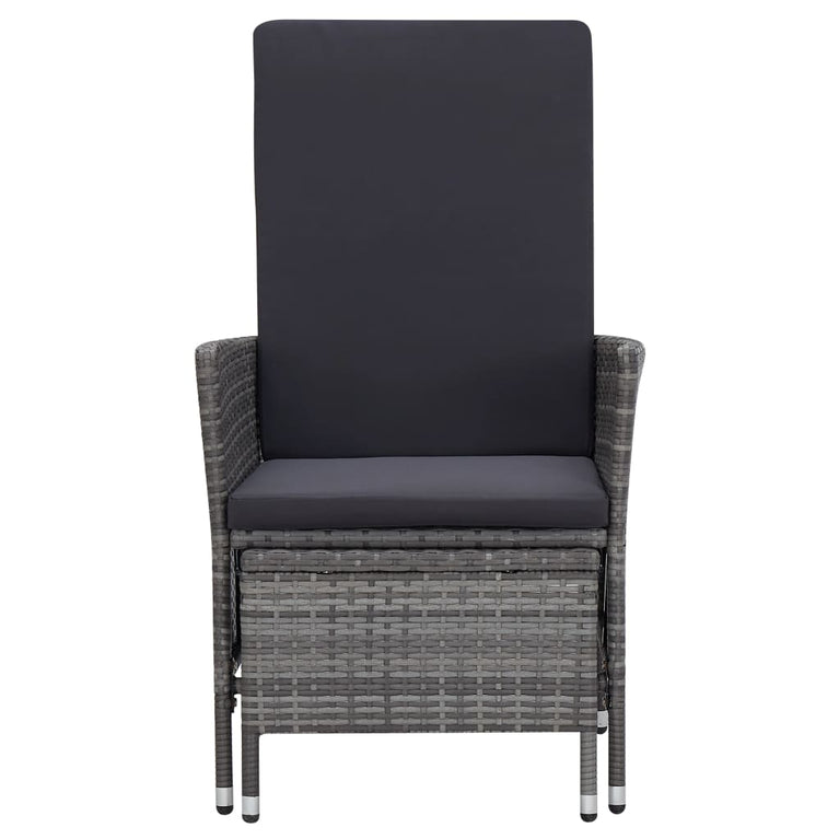 3-delige Loungeset met kussens poly rattan grijs MeubelReus