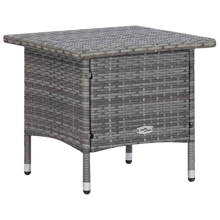 3-delige Loungeset met kussens poly rattan grijs MeubelReus