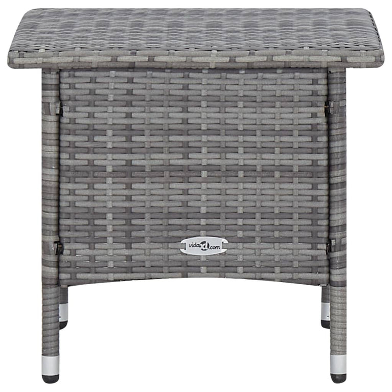 3-delige Loungeset met kussens poly rattan grijs MeubelReus