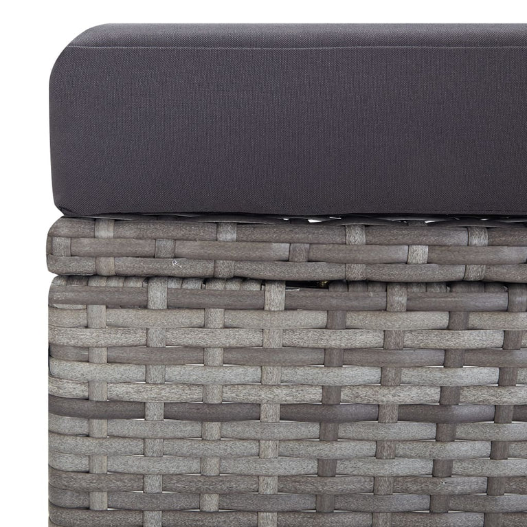 3-delige Loungeset met kussens poly rattan grijs MeubelReus