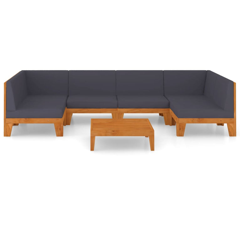 7-delige Loungeset met kussens massief acaciahout MeubelReus