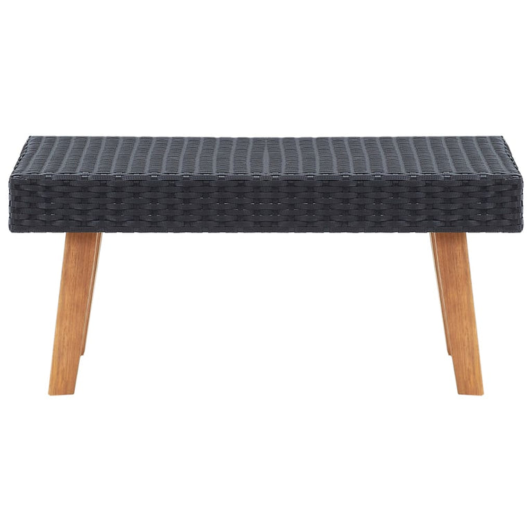 2-delige Loungeset met kussens poly rattan zwart MeubelReus