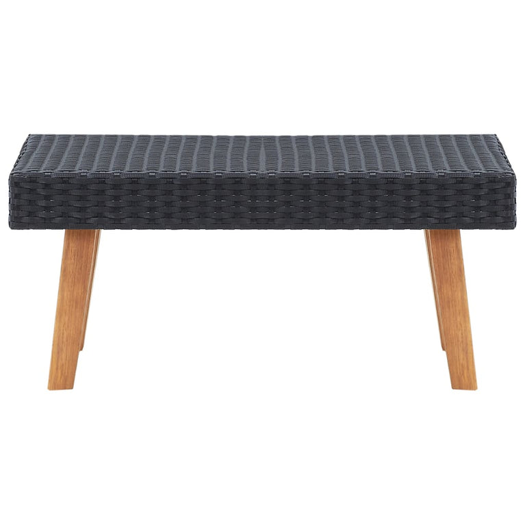 2-delige Loungeset met kussens poly rattan zwart MeubelReus