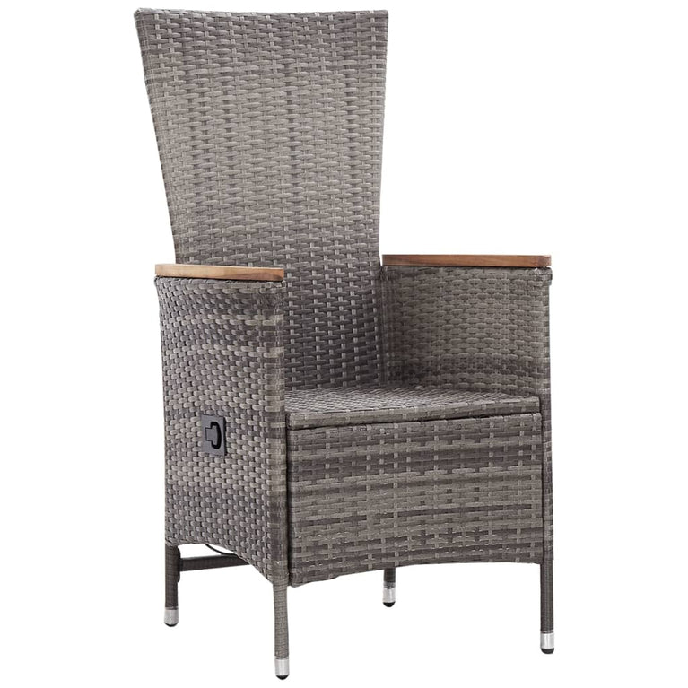 3-delige Loungeset met kussens poly rattan grijs MeubelReus