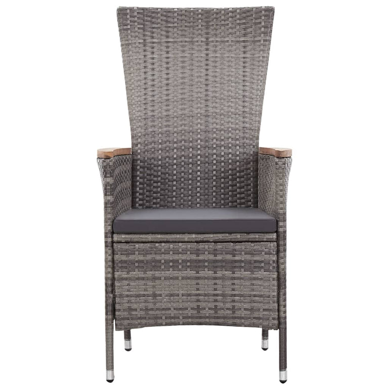3-delige Loungeset met kussens poly rattan grijs MeubelReus