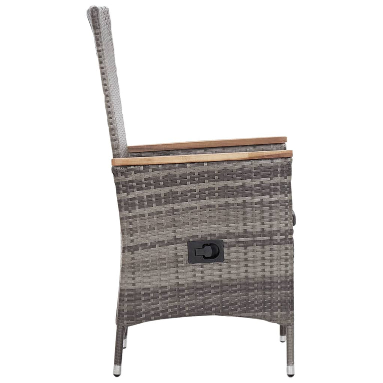 3-delige Loungeset met kussens poly rattan grijs MeubelReus