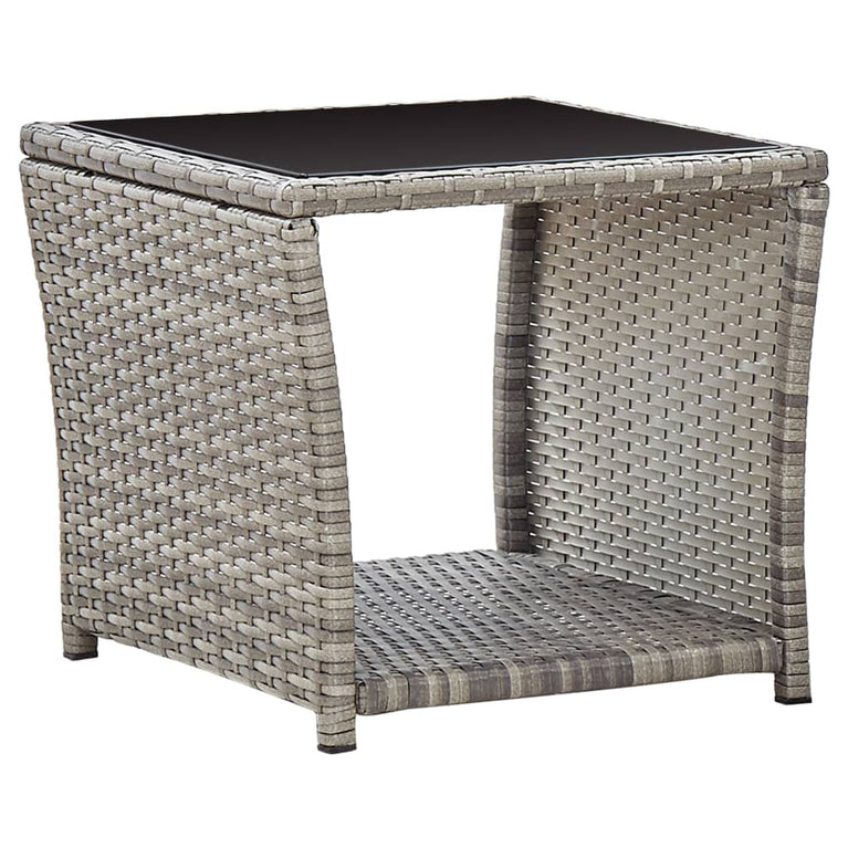3-delige Loungeset met kussens poly rattan grijs MeubelReus