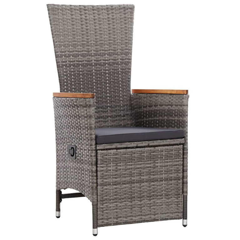 3-delige Loungeset met kussens poly rattan grijs MeubelReus