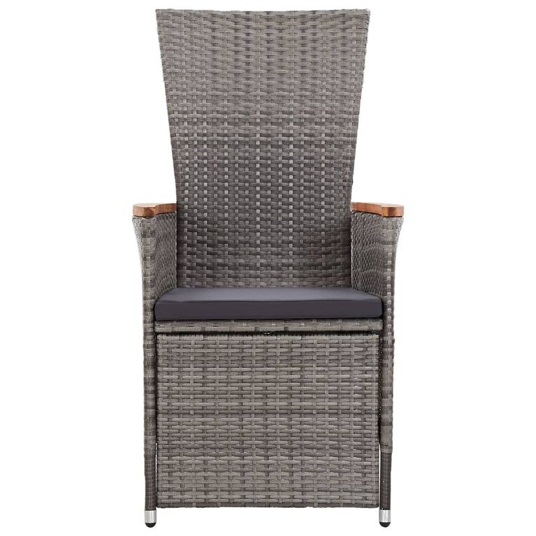 3-delige Loungeset met kussens poly rattan grijs MeubelReus