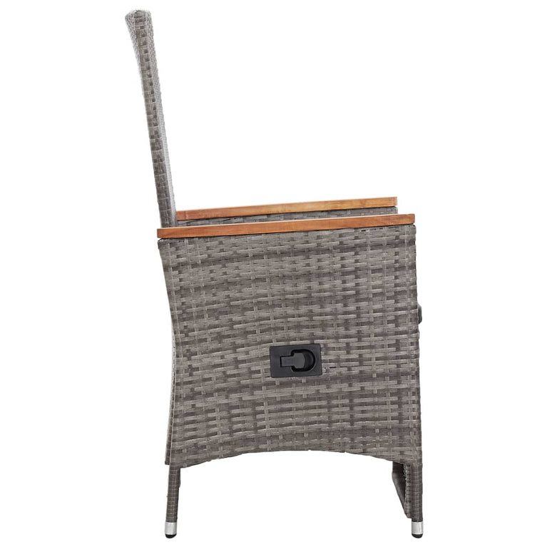 3-delige Loungeset met kussens poly rattan grijs MeubelReus