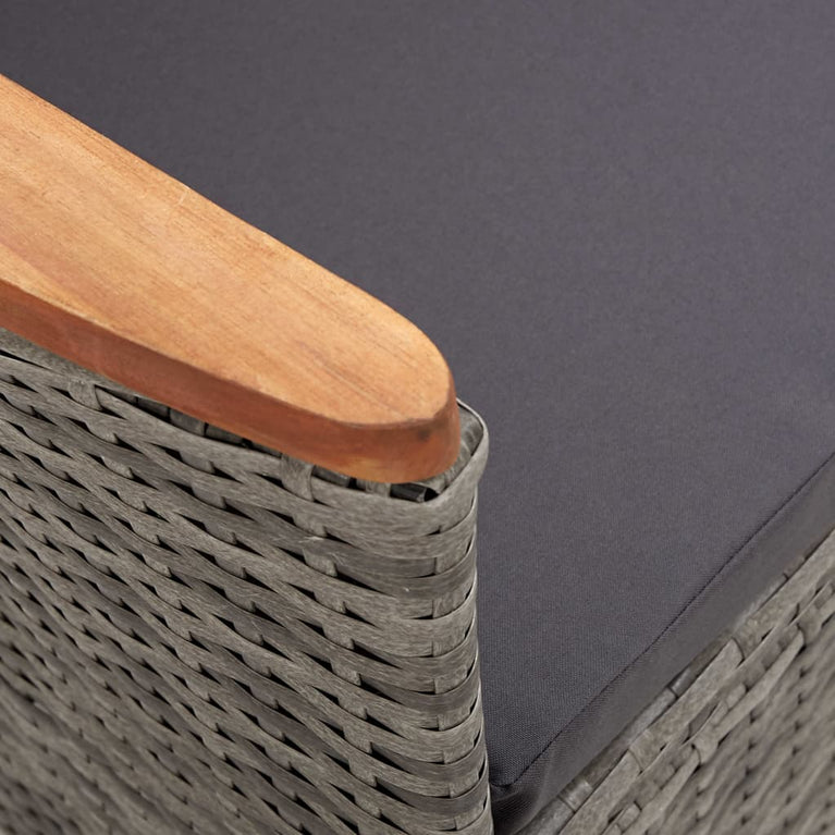 3-delige Loungeset met kussens poly rattan grijs MeubelReus