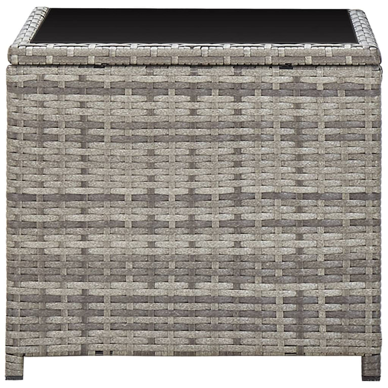3-delige Loungeset met kussens poly rattan grijs MeubelReus