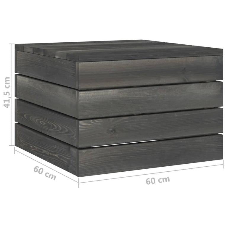 Tuintafel pallet massief grenenhout donkergrijs MeubelReus