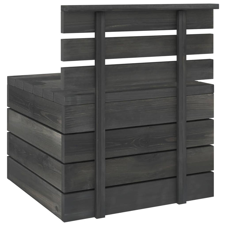 2-delige Loungeset pallet massief grenenhout donkergrijs MeubelReus