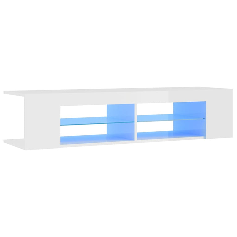 Tv-meubel met LED-verlichting 135x39x30 cm hoogglans wit MeubelReus