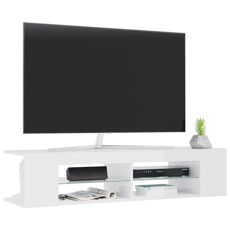 Tv-meubel met LED-verlichting 135x39x30 cm hoogglans wit MeubelReus