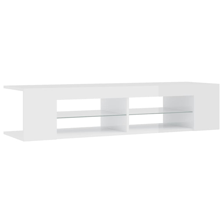 Tv-meubel met LED-verlichting 135x39x30 cm hoogglans wit MeubelReus